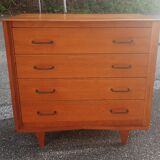 Vintage chest of drawers gilded oak 1950