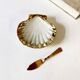 Antique Limoges ceramic butter dish and knife in their original case. Circa 1950