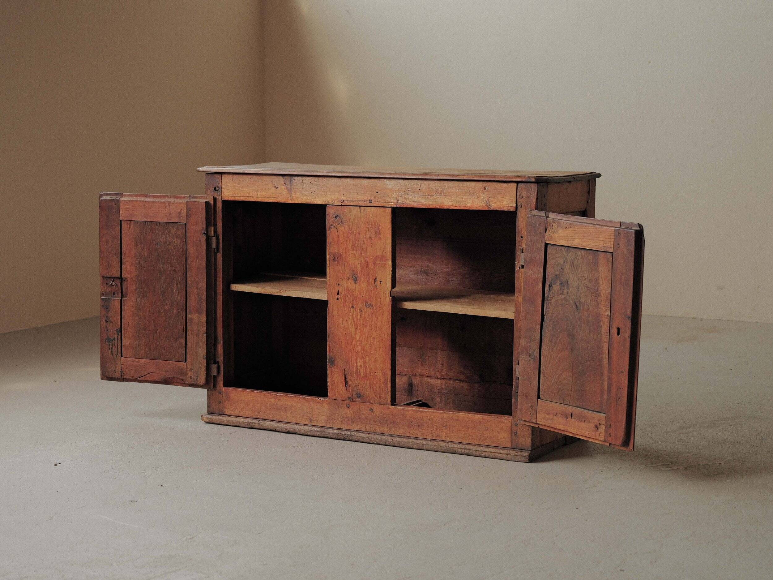 Mountain buffet in larch and solid pine, Folk art, 19th century