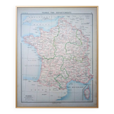 Imprimée en 1896, la France et ses départements.