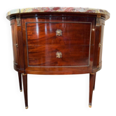 Louis XVI half-moon commode in mahogany and marble
