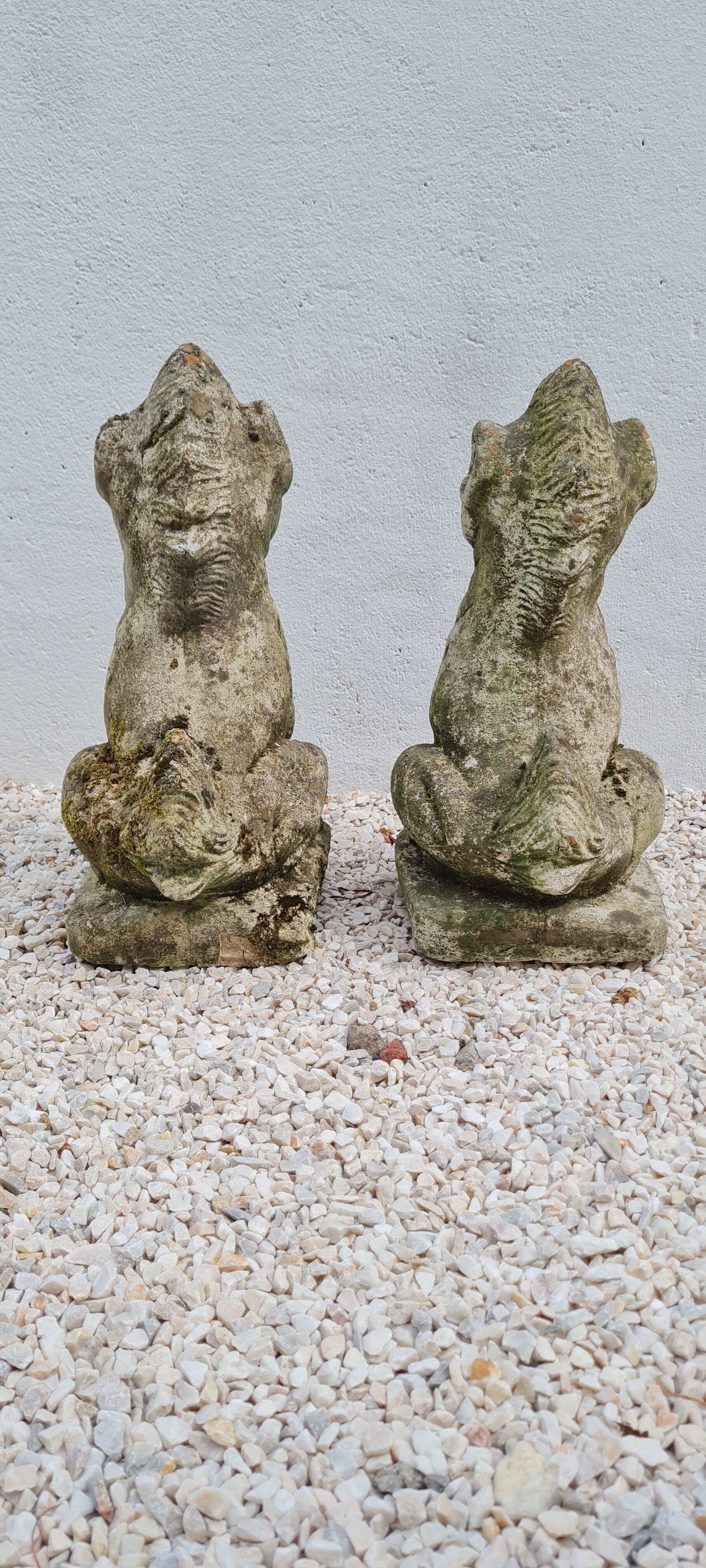 Reconstructed stone garden statues
