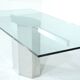 Glass table on chrome base, Italy - 1970s