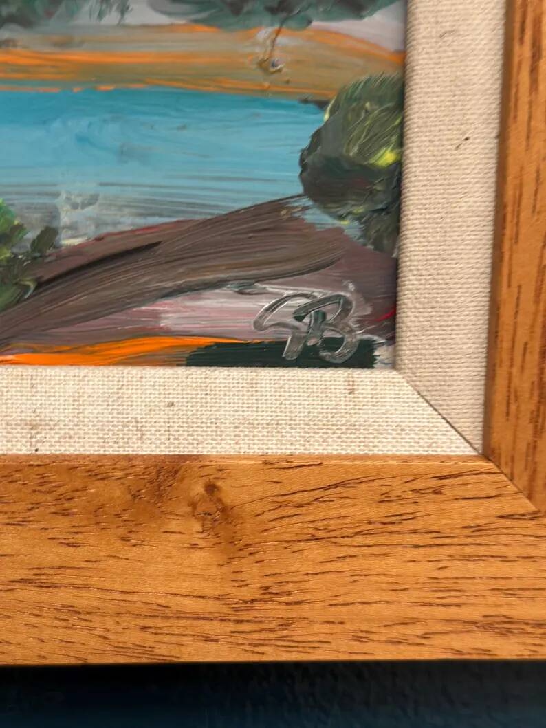Original Swedish Oil on Panel “Coastal Landscape” by Göran Brunius – Signed