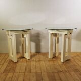 Pair of white painted metal harnesses, circa 1980