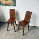 Paire de chaises brutaliste en chêne 1950