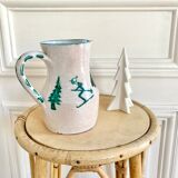 Enamelled pitcher numbered chalet or mountain décor