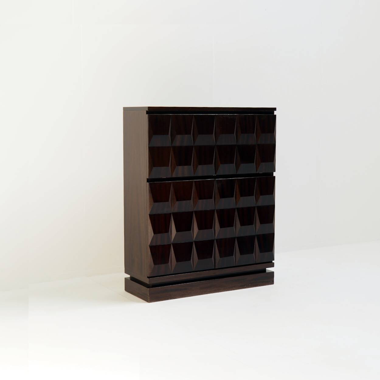 Mid-Century De Coene Frères Oak Cabinet, 1970s Brutalist Belgian design