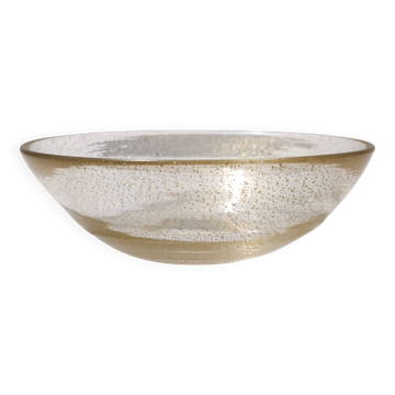 Vide-poche en verre de Murano moucheté d'or, Italie