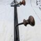 Wrought Iron Riveted Coat Rack with 3 Hooks Antique