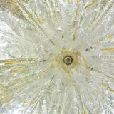 Splendid large size Italian Murano glass yellow and transparent ceiling light