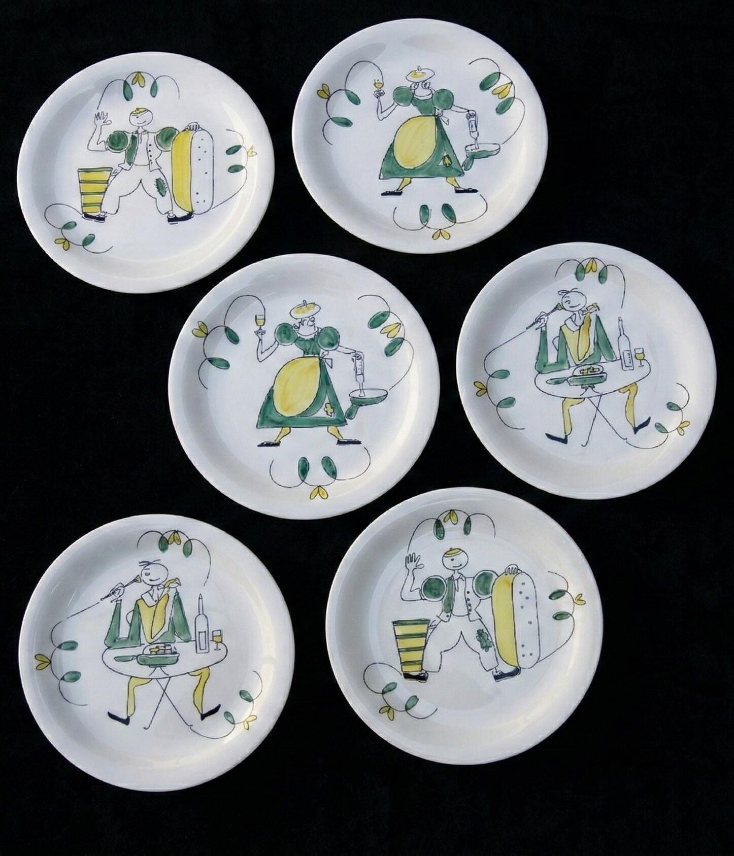Set of 6 vintage Royal Sphinx Maastricht plates – Folk decor
