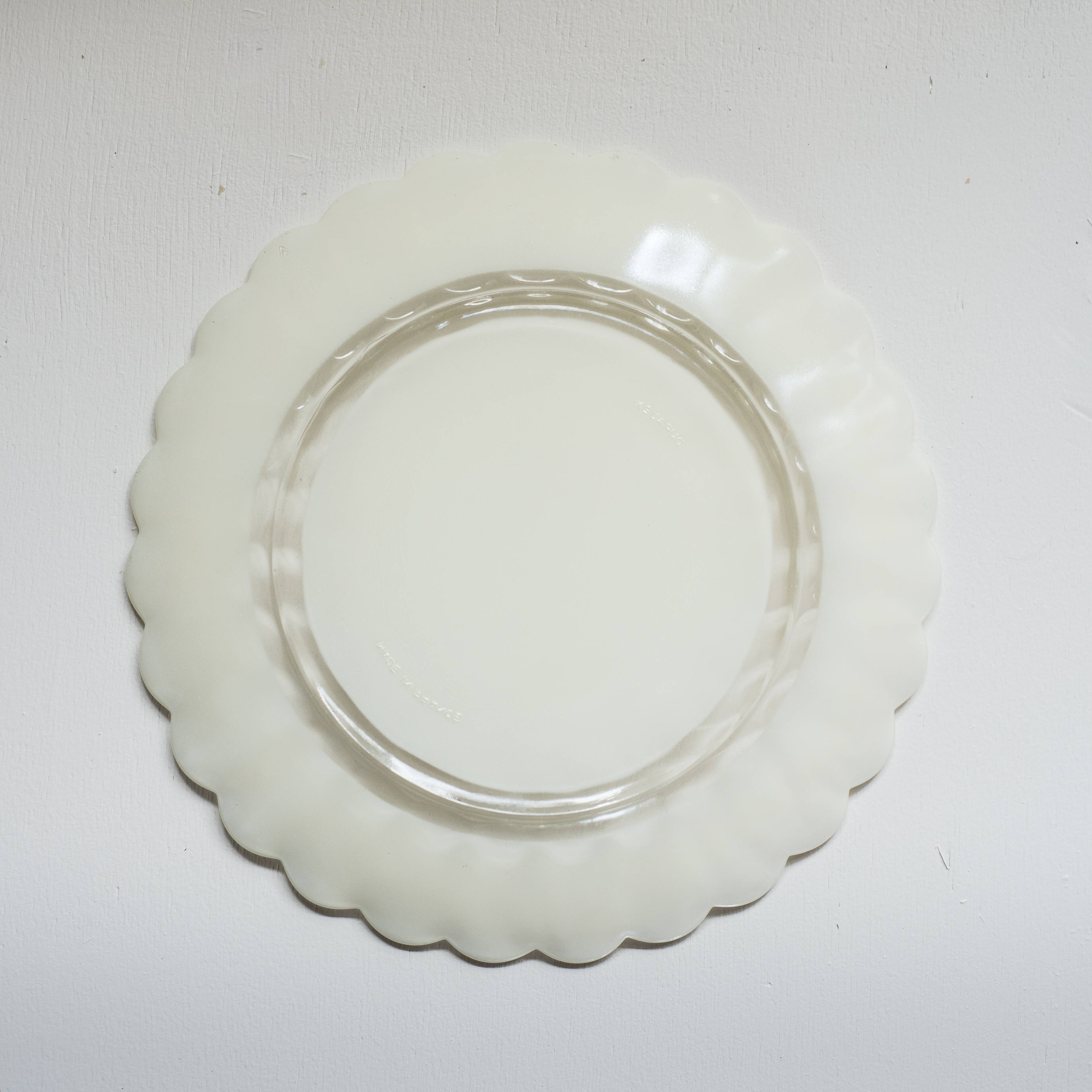 Set of 10 dessert plates flowers petals daisy Duralex Made in France 70s