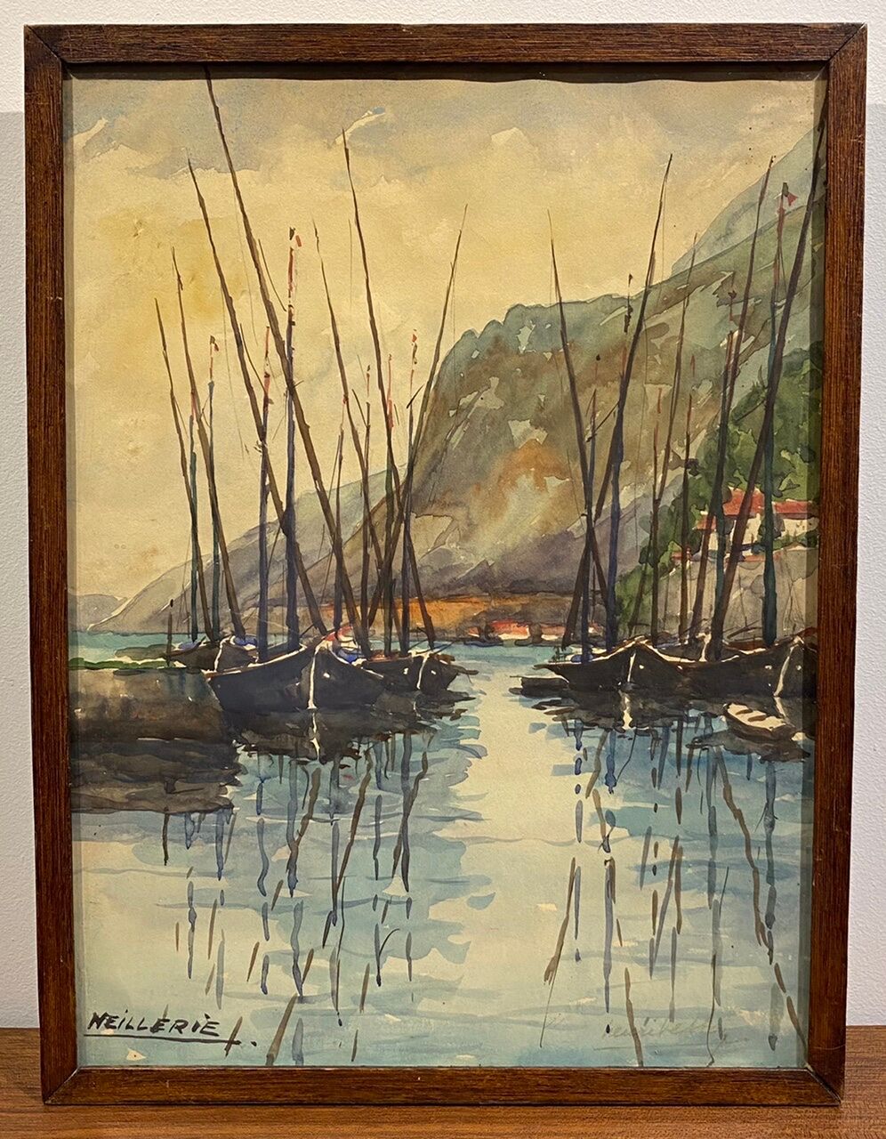 Old painting, marine, signed xx century