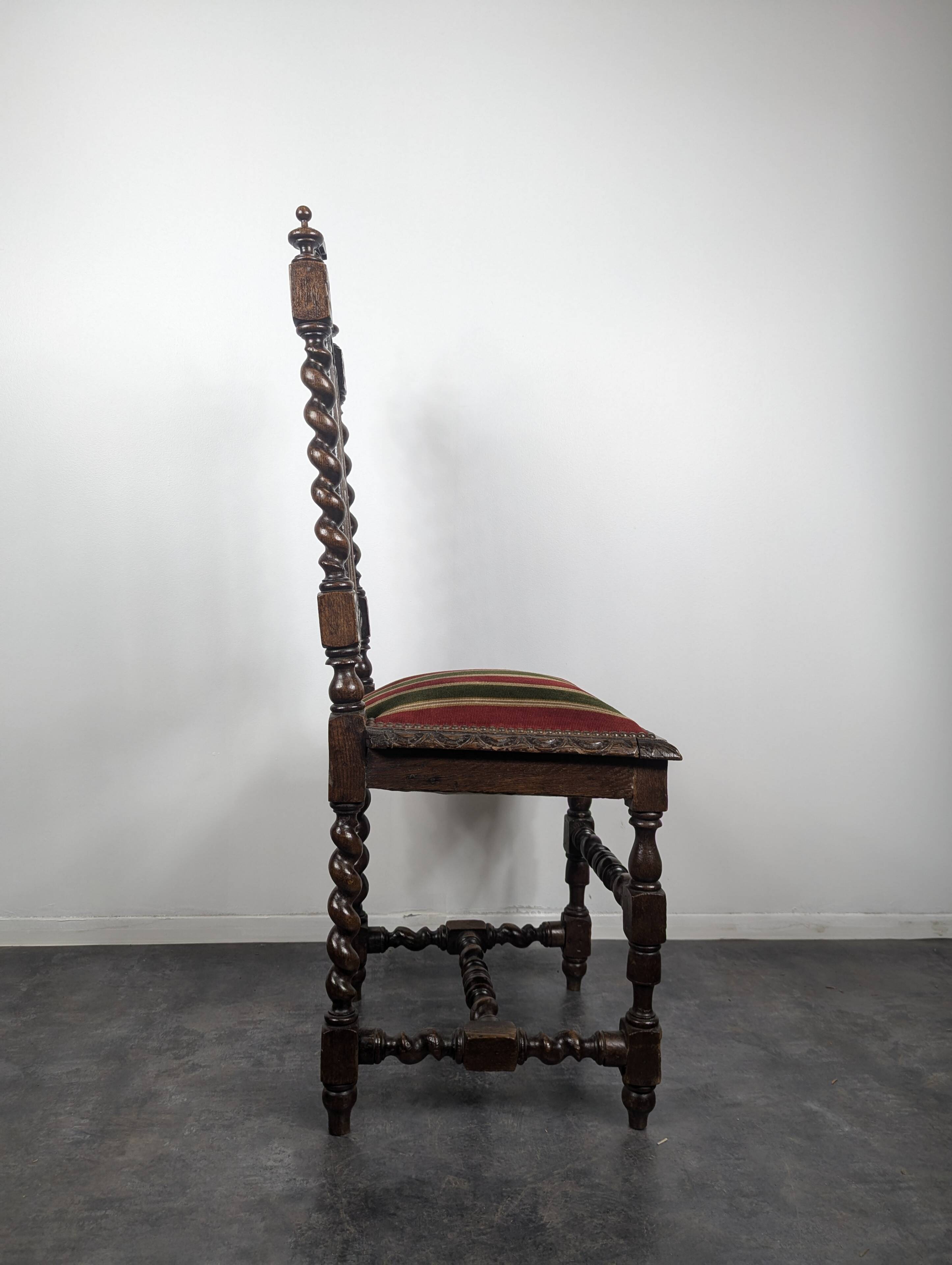 Louis XIII style oak chair