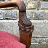 Paire de fauteuils Empire, Consulat, noyer et velours, XIXème s.