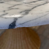 Marble and wicker dining table