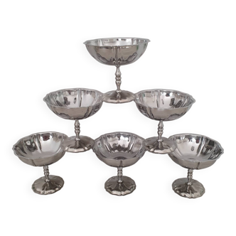 6 Coupes à dessert en inox