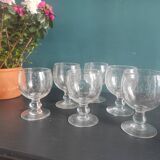 Vintage French set of 6 large water cups from Biot