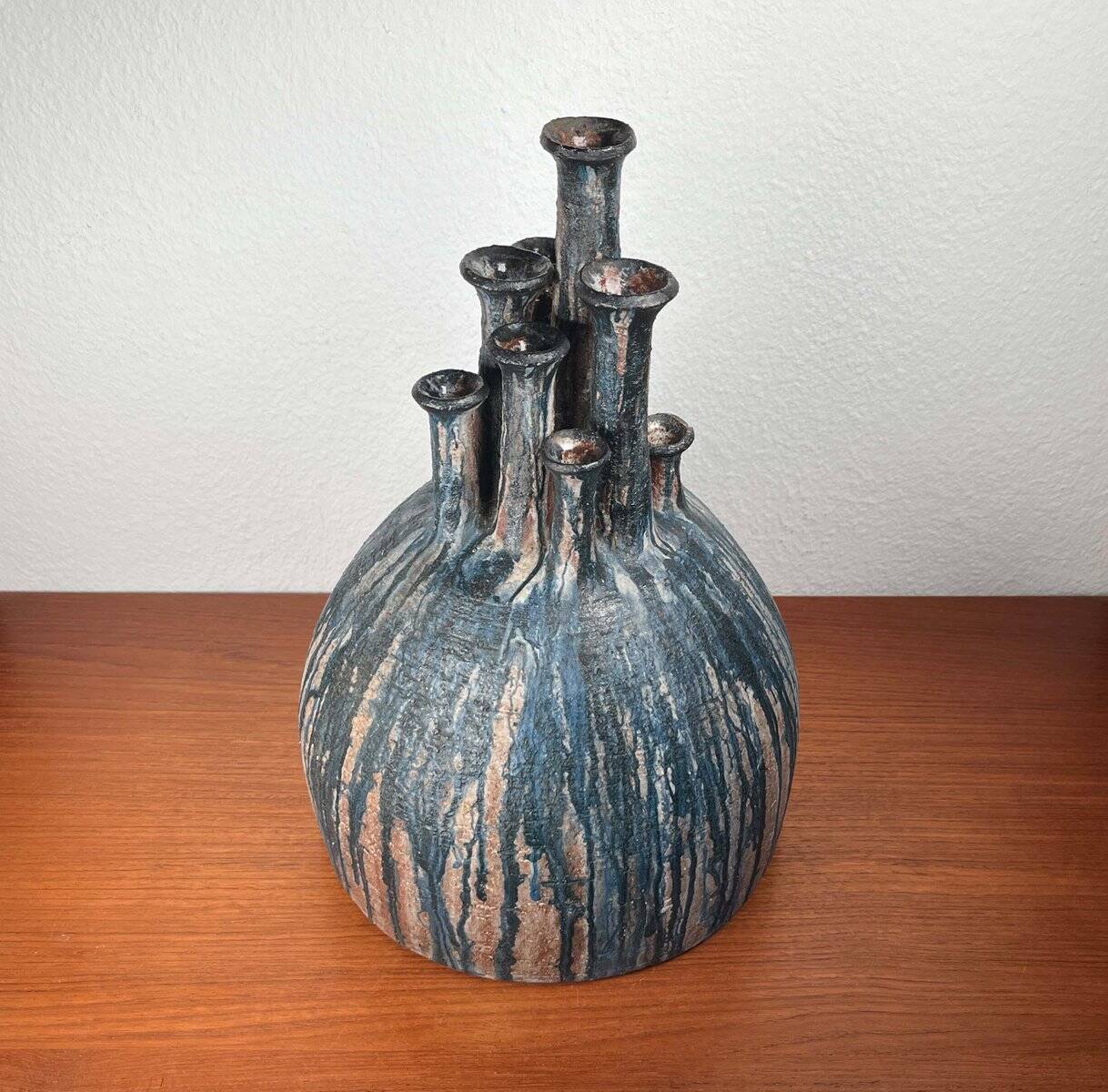 Large Fireplace Vase Studio in Brutalist Mid-Century Ceramic by Gerhard Liebenthron, 1974
