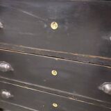 Commode ancienne patinée noir plateau brut 1900