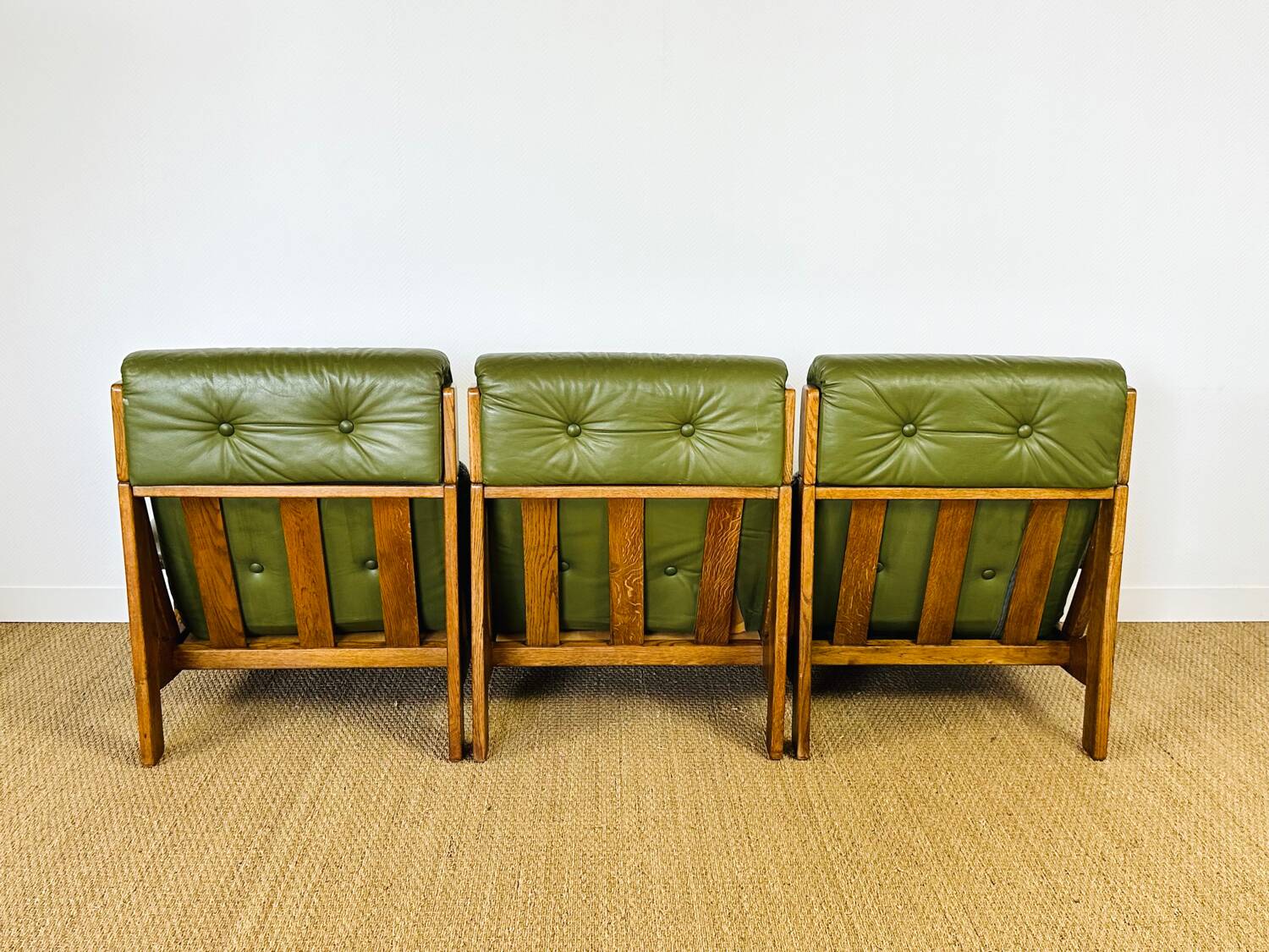 Vintage Scandinavian leather sofa from the 1960s.