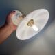 Vintage white opaline lampshade wall lamp
