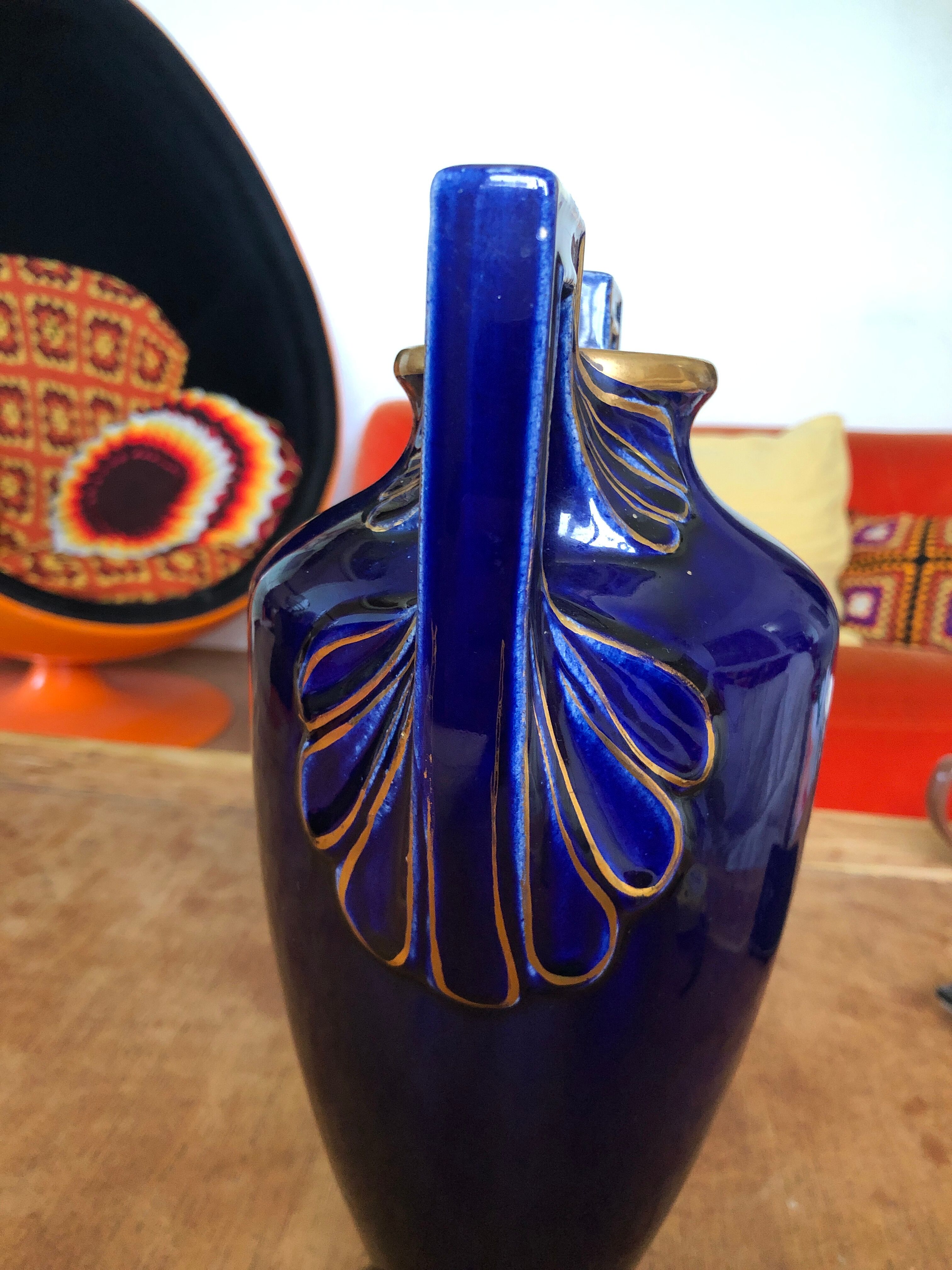 Art deco vase faience of vierzon louis gueule