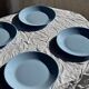 Set of 6 vintage blue dessert plates D18 (1)