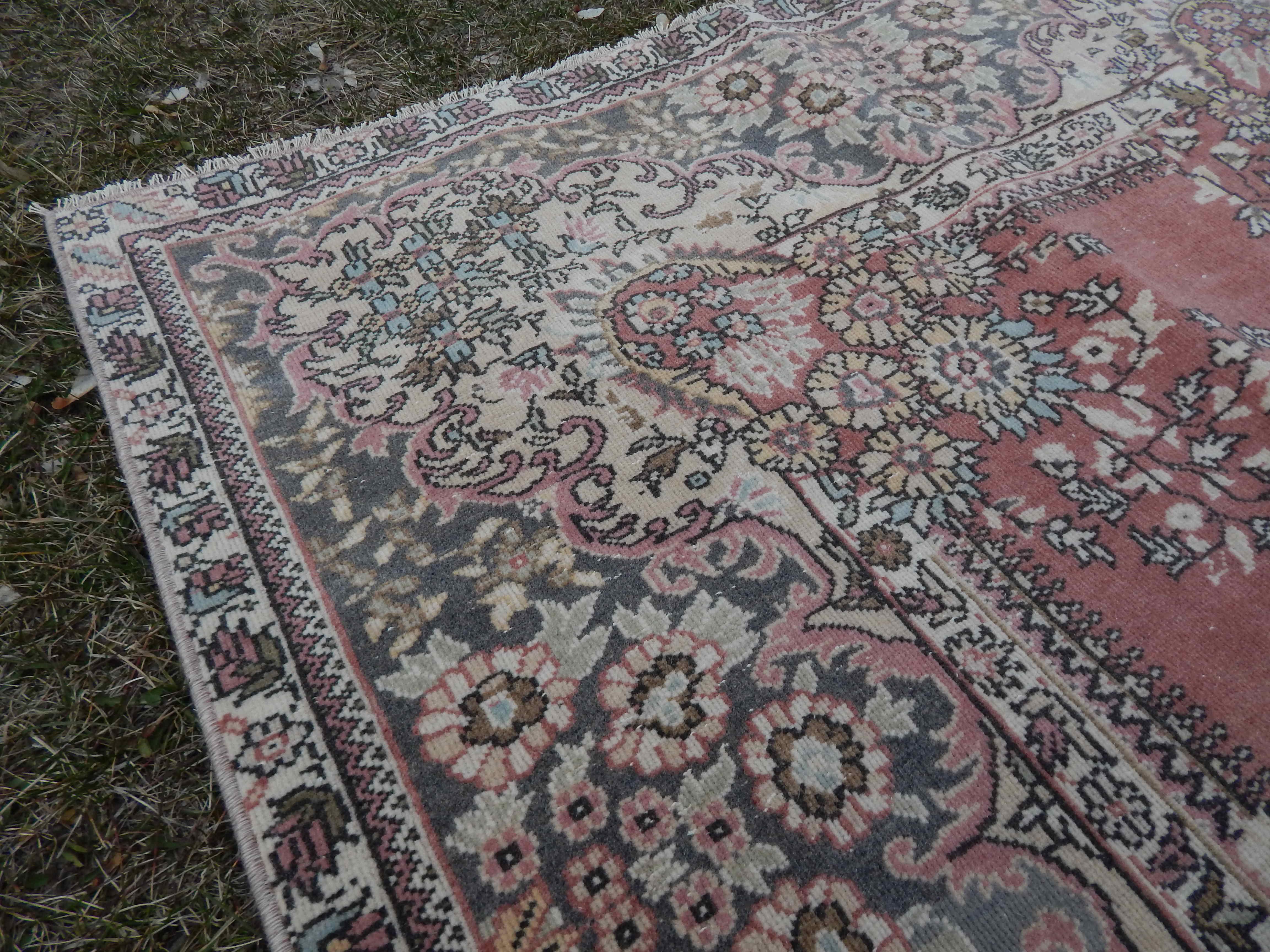 Distresssed oversize Turkish Oushak rug 245x345 cm