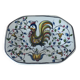 Ancien petit vide poche en céramique motif coq almeida signé peint main