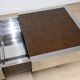 Vintage glass and aluminum bar coffee table, 1970