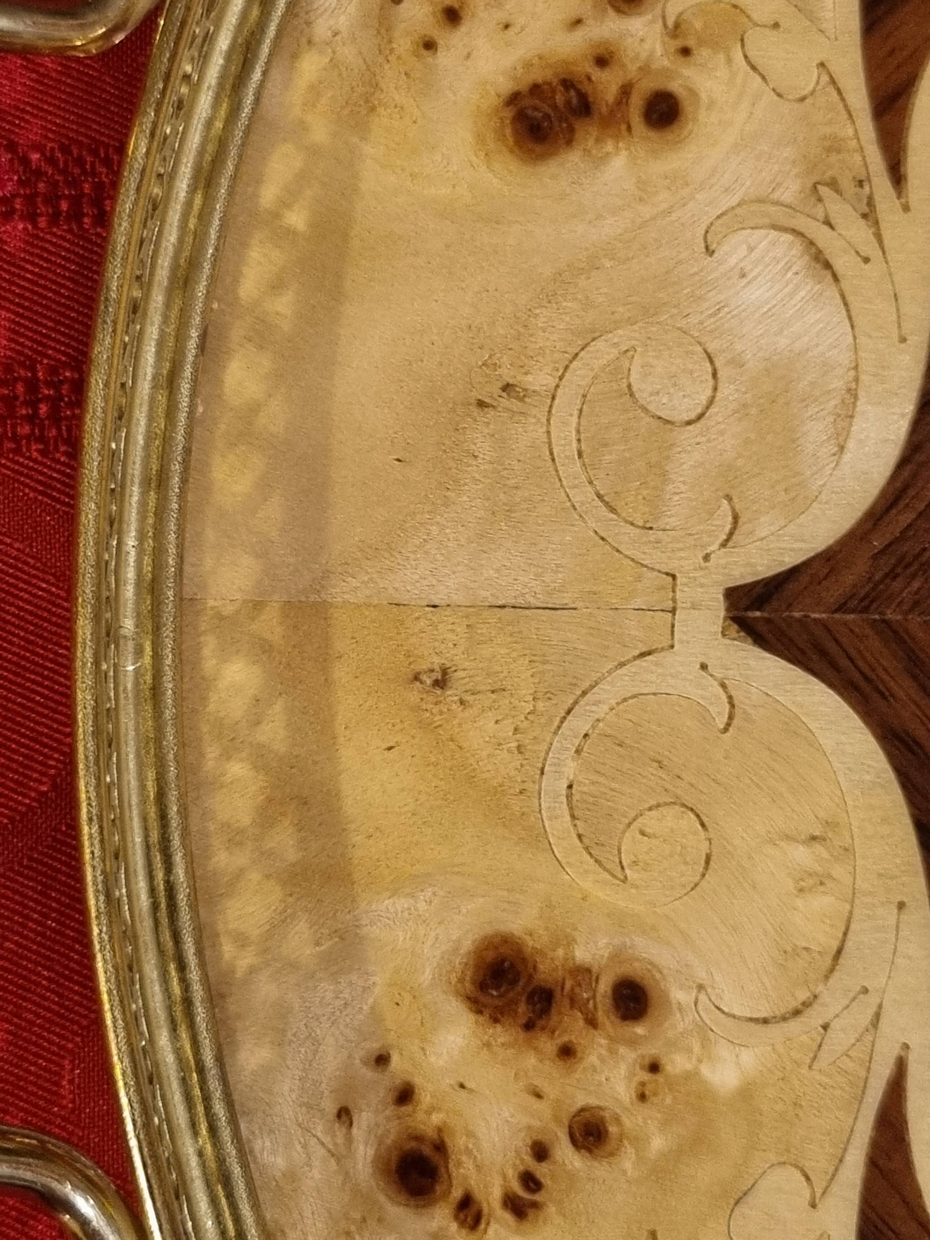 round service tray in Italian marquetry