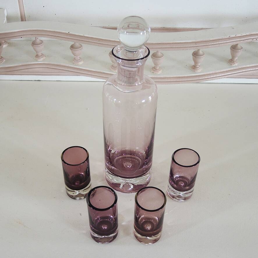 Antique Purple Glass Liqueur/Digestif Service