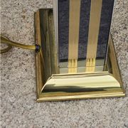 Hollywood Regency style Le Dauphin lamp from the 70s/80s in gilded brass and silver metal