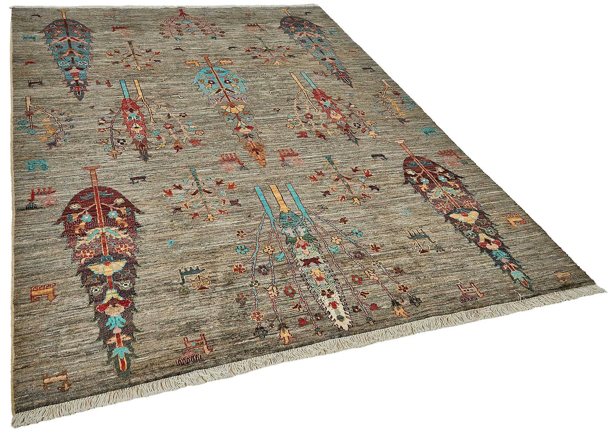 Turkish Handknotted Wool Oushak Rug 182 cm x 253 cm
