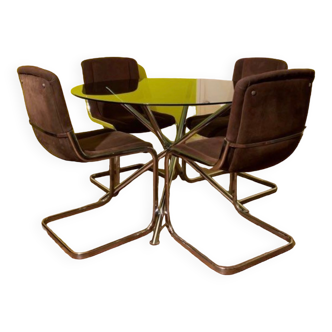 Table and chairs design italin 70s