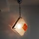 White and amber murano glass pendant lamp, italy, 1960s
