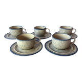 Blue glazed ceramic coffee cups