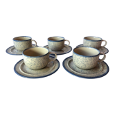 Tasses à café en céramique vernissées bleues