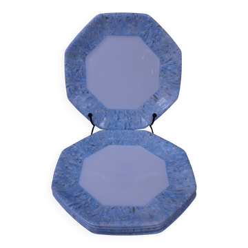 6 vintage octagonal dessert plates Arcopal