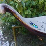 Fruit cup vintage 50s ceramic glazed style brutalist decoration butterflies