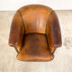 Vintage sheep leather tub club chair apeldoorn