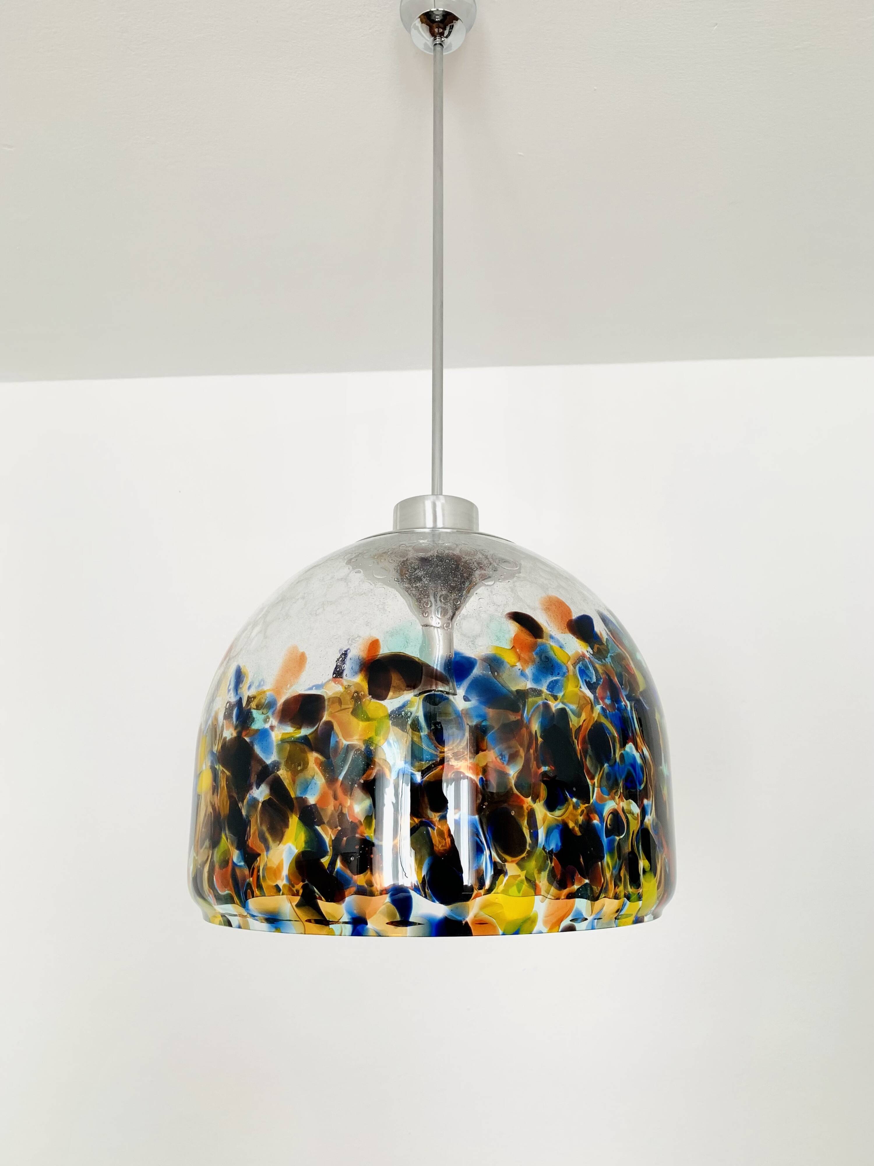 Large Colorful Murano Glass Pendant Lamp