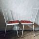 Metal and straw chairs
