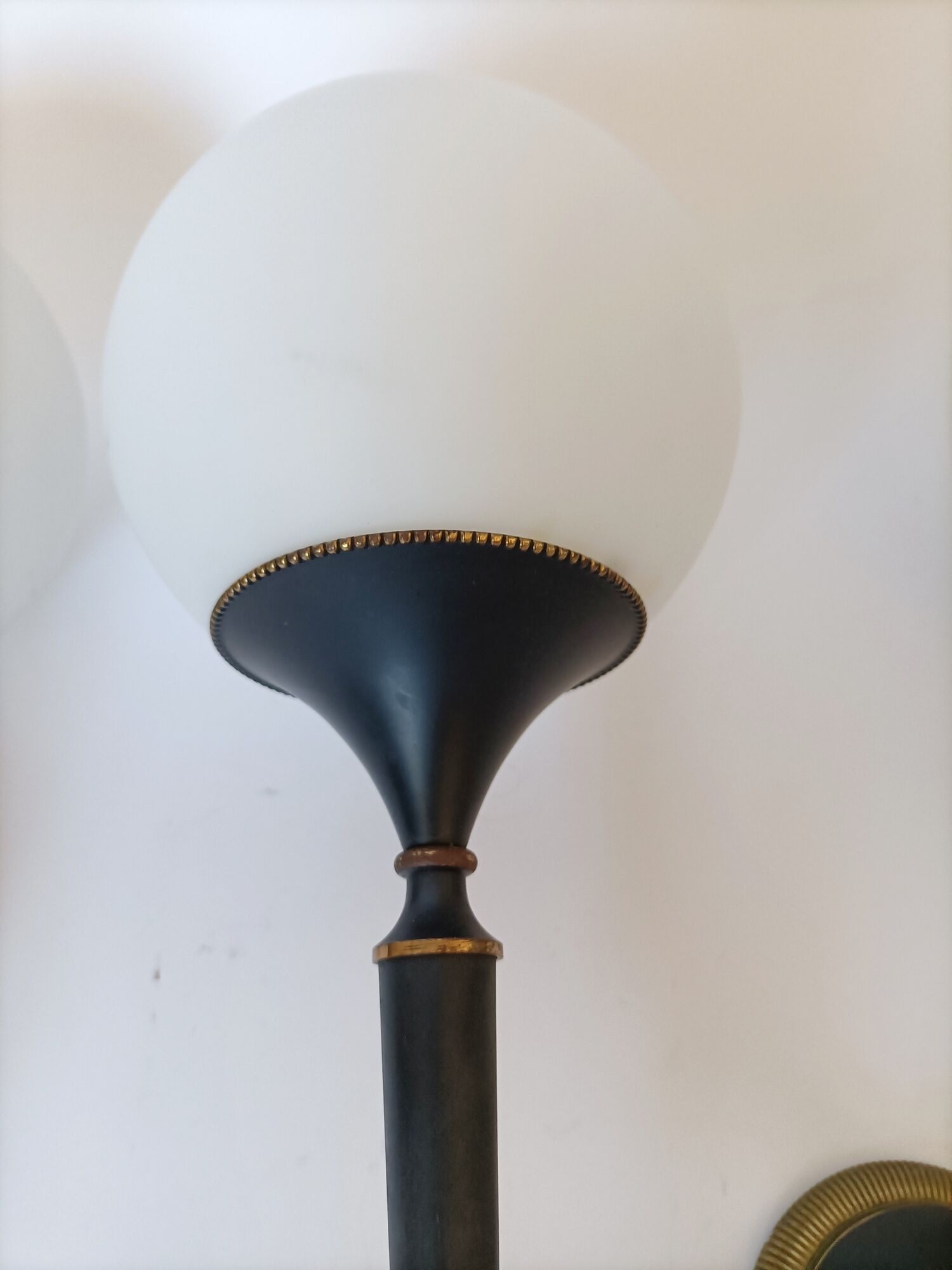 Pair of gold and lay sconces Arlus 1960