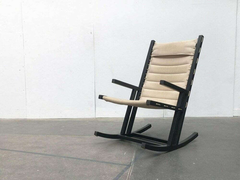 Mid-century German minimalist Safari rocking chair by Casala, 1960s.