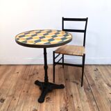 Table de bistrot marqueté
