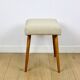 Tabouret en bouclé beige - pieds ronds en hêtre - 2 pièces disponibles