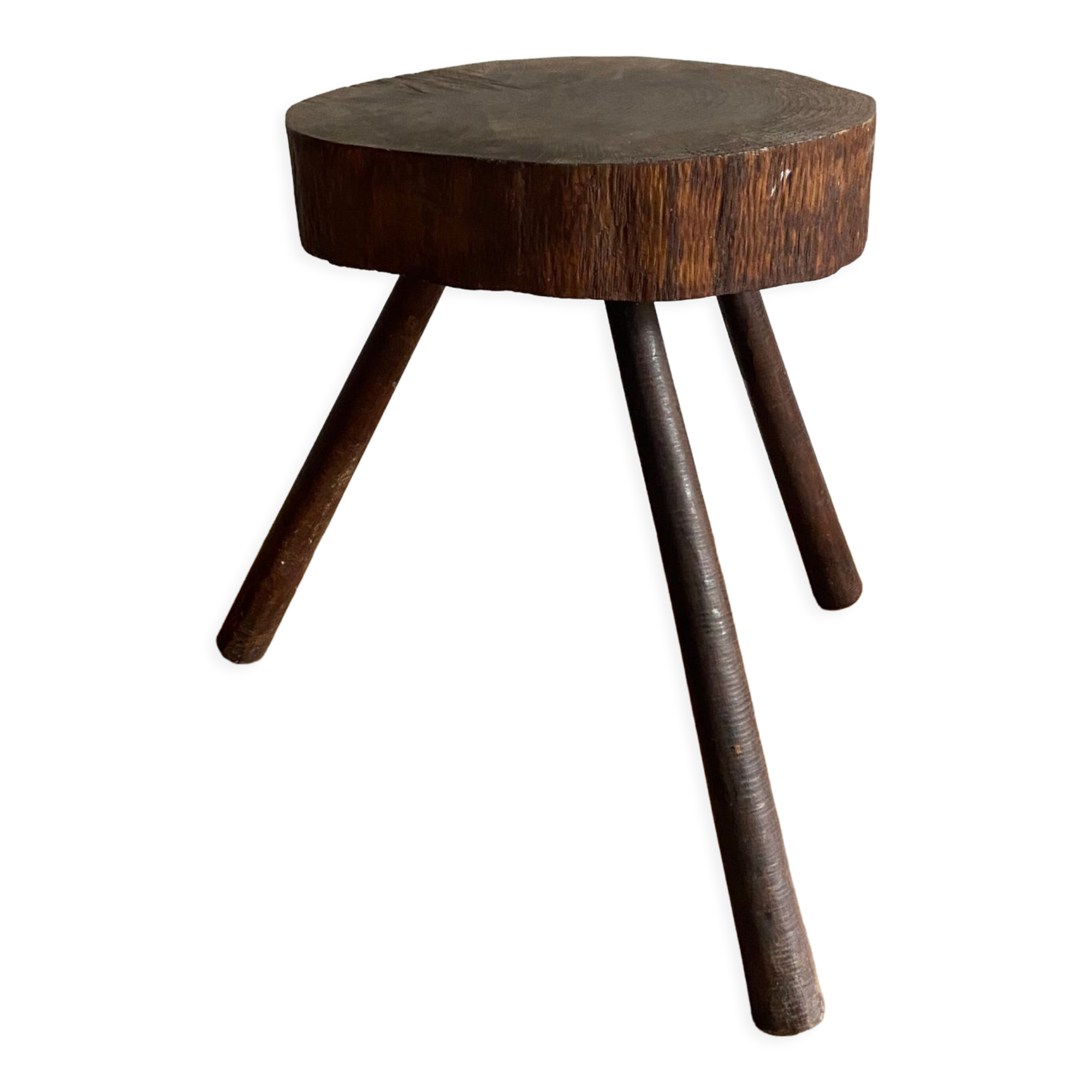 Brutalist stool brown tripod
